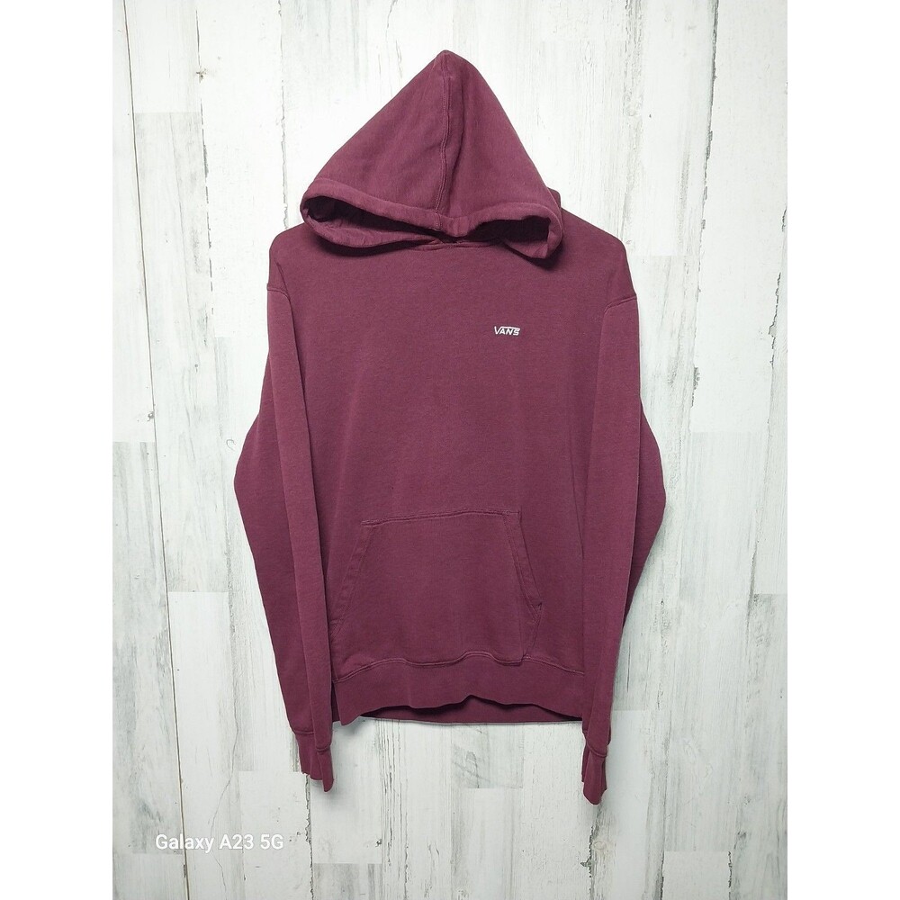 Vans Men Burgundy Skateboard Pullover Hoodie Sweatshirt Small